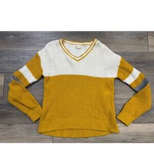 Tucker And Tate Colorblock Sweater Youth 14 16 Mustard White Gray Knit